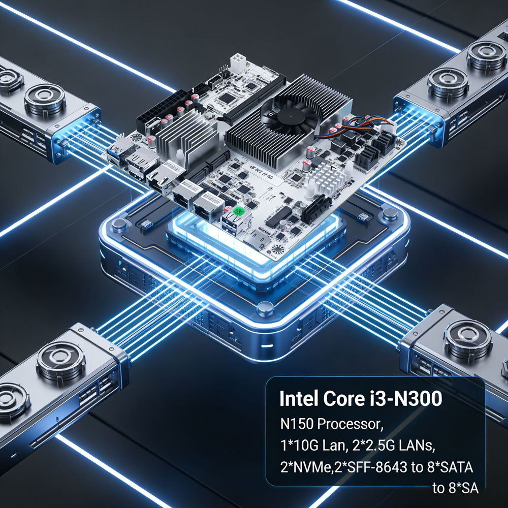 لوحة أم NAS ميني ITX بـ 8 فتحا - مراجعة Nas Motherboard 8 Sata Mini Itx وسعره